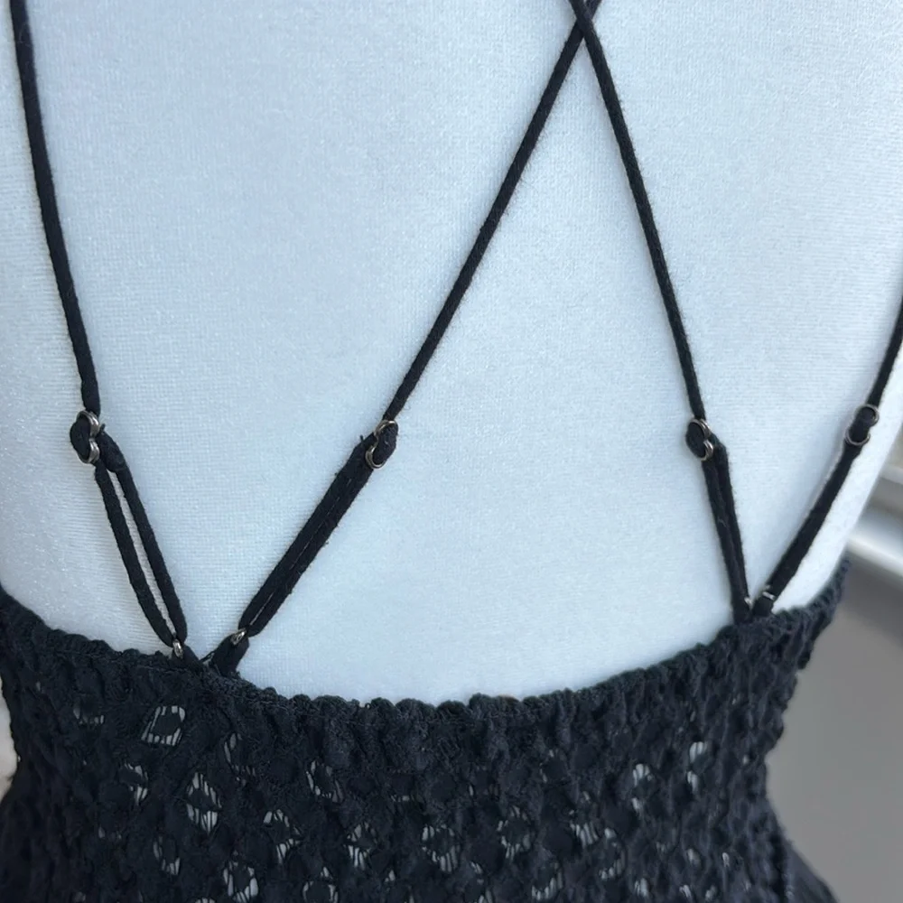 🚫 SOLD Free People Adell Cami Y2K Fairycore Black M - Picture 7 of 11